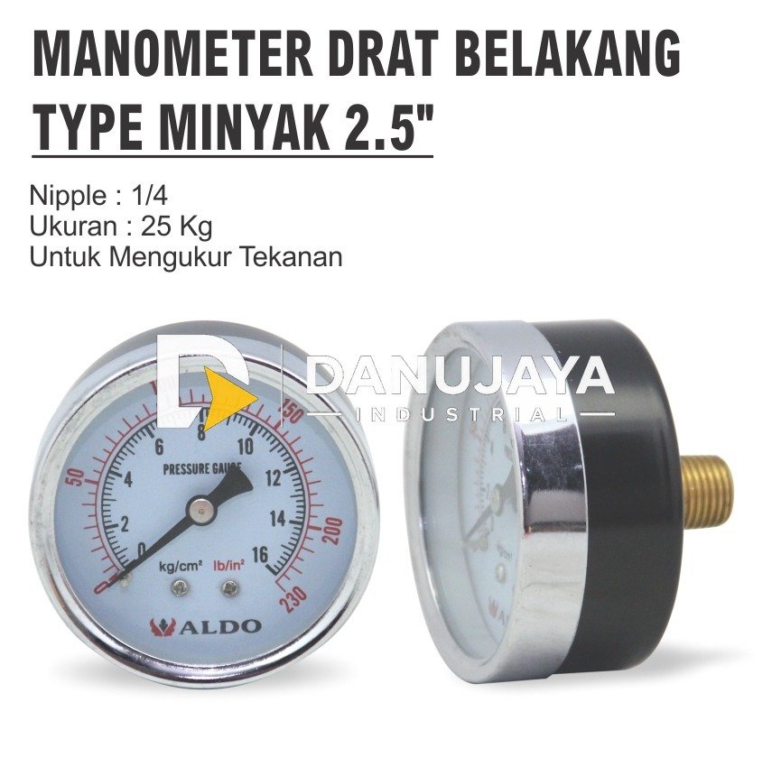 MANOMETER MINYAK TYPE MINYAK 2.5" / OIL PRESSURE GAUGE MERK ALDO