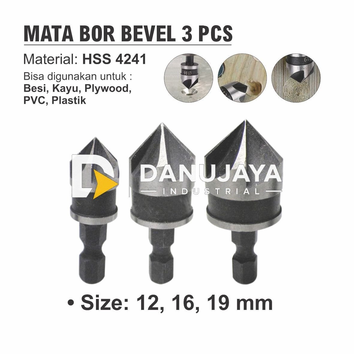 Mata Bor Bevel 3 Pcs Merk Aldo