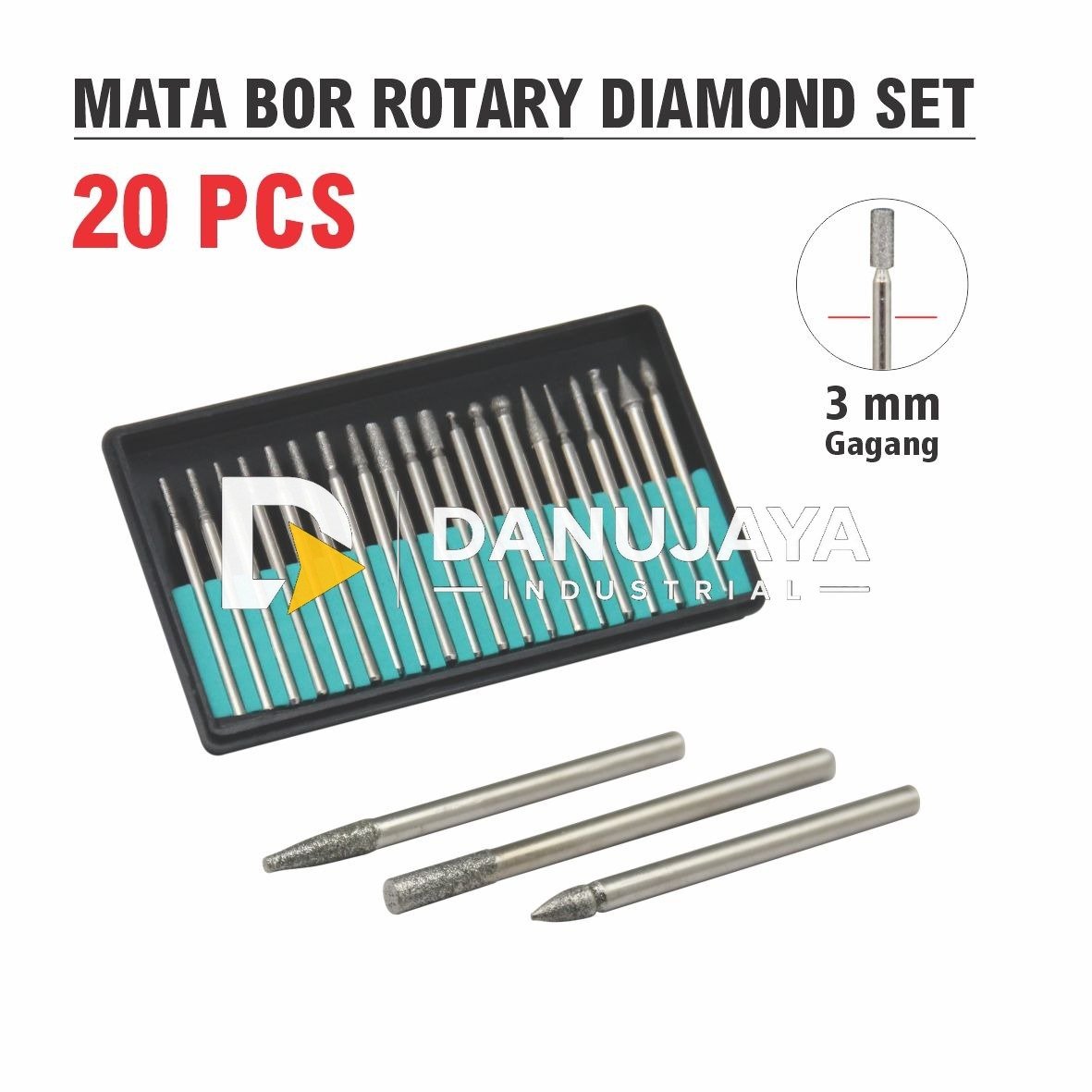 MATA BOR ROTARY DIAMOND SET 20 PCS MERK ALDO