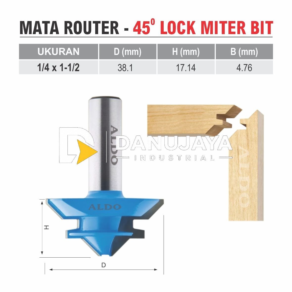 MATA ROUTER 45° LOCK MITER BIT