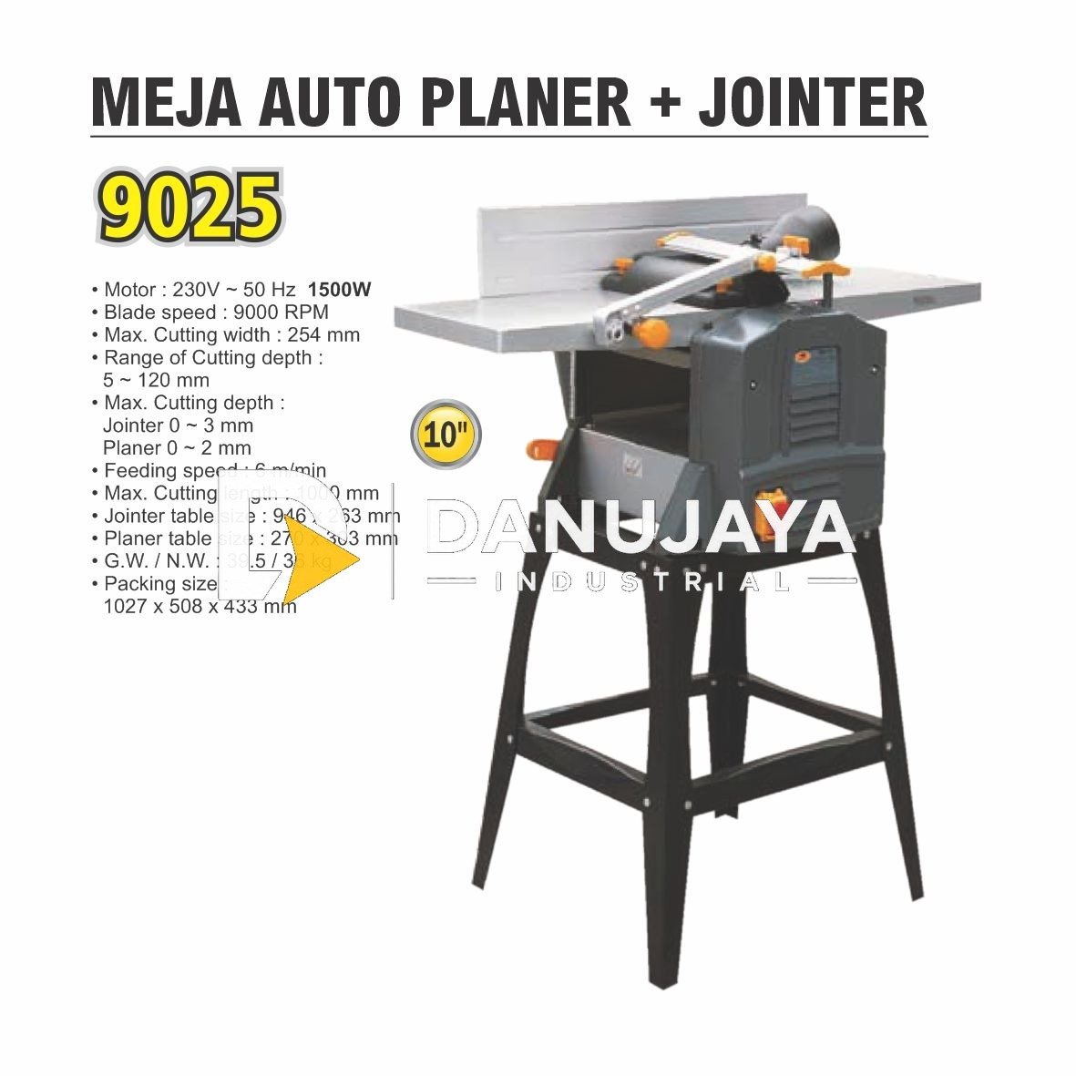 MESIN AUTO PLANER + JOINTER 9025 / MESIN SERUT PASAH KAYU MERK ALDO
