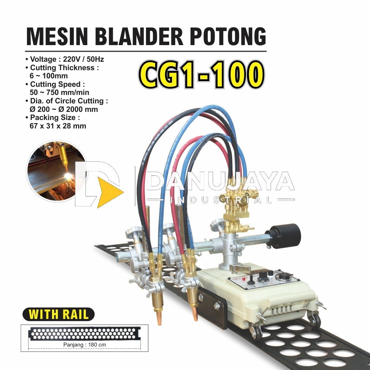 MESIN BLANDER POTONG CG1-100 / GAS CUTTING MACHINE MERK ALDO