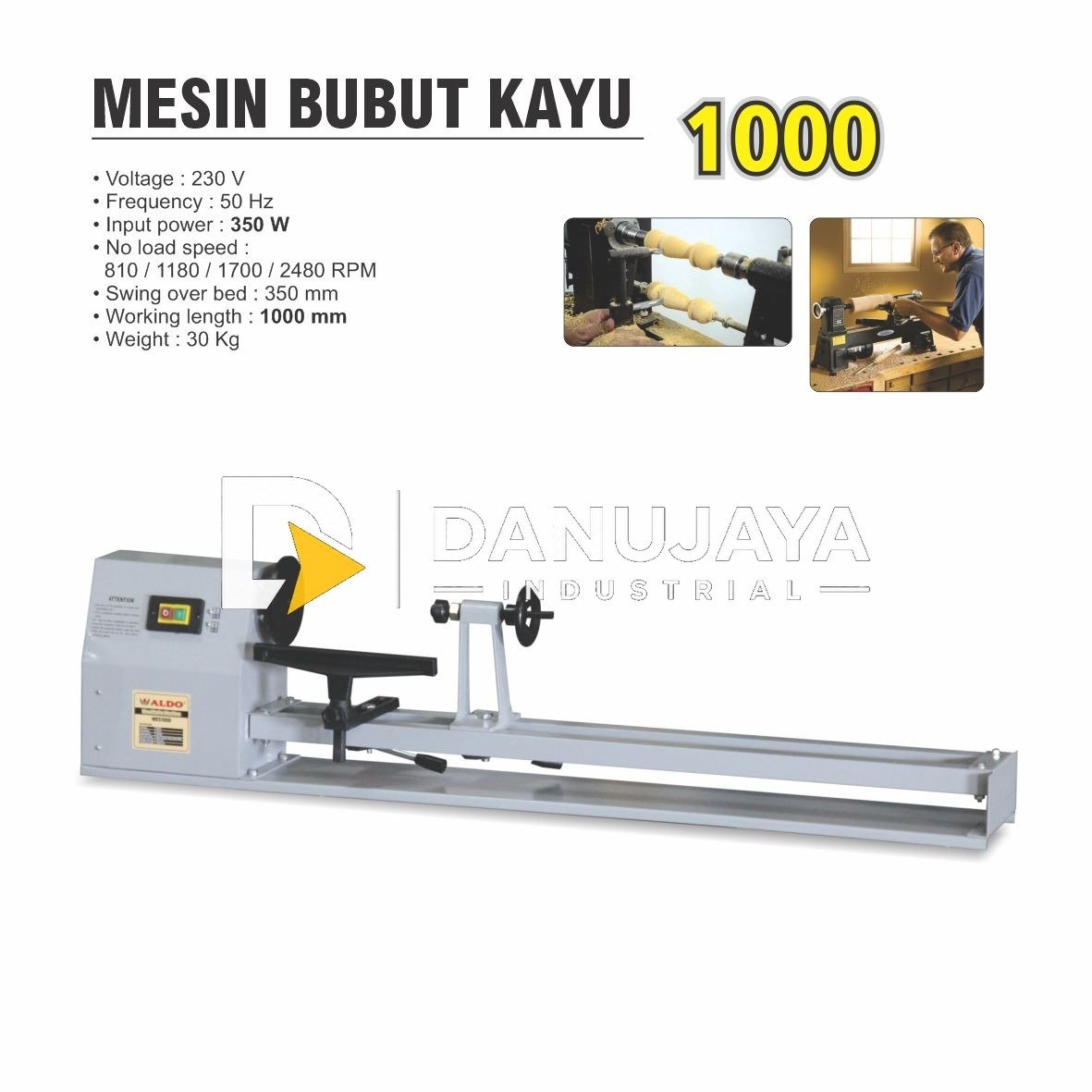 MESIN BUBUT KAYU 1000 / WOOD LATHE MACHINE MERK ALDO