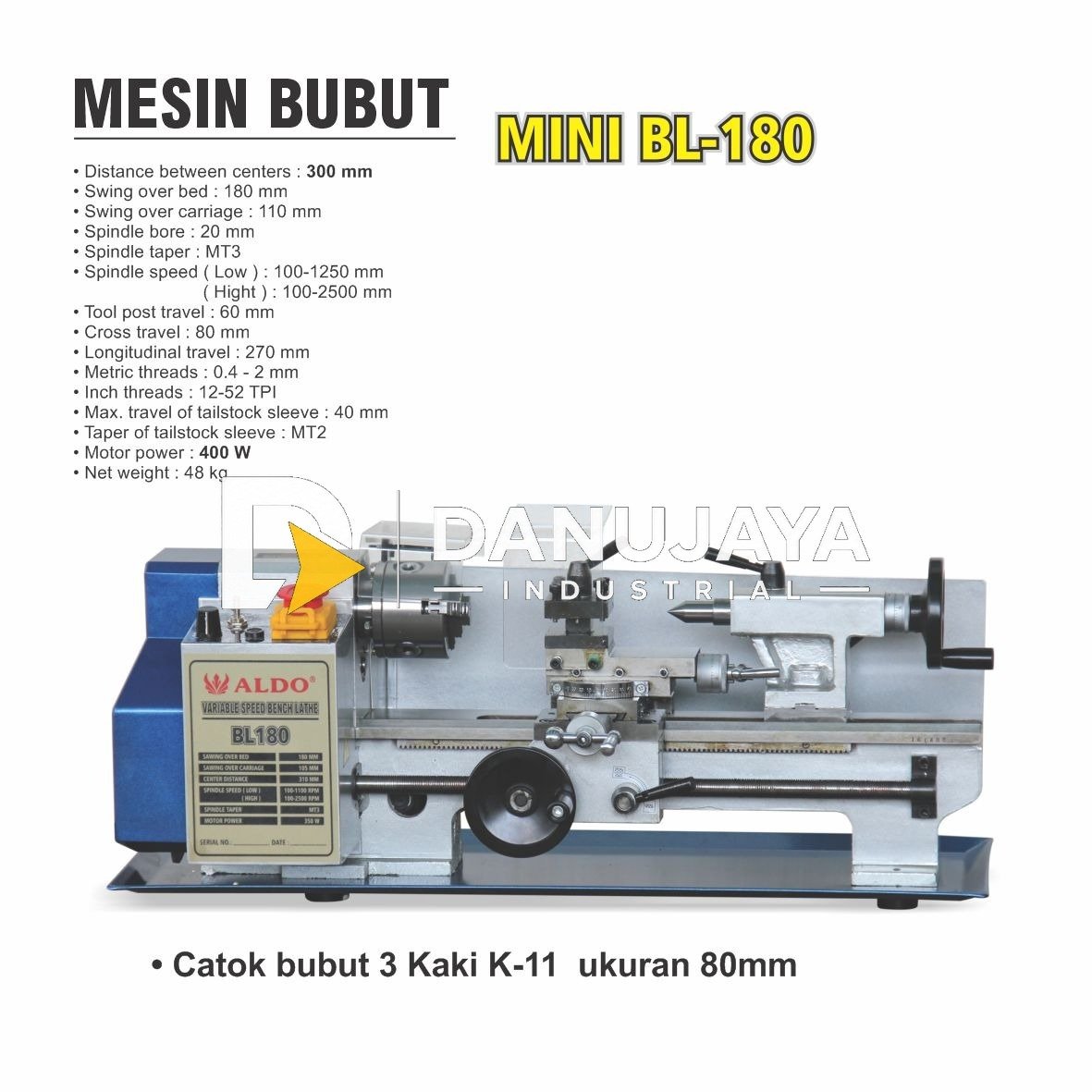 Mesin Bubut Mini Type : BL-180 Merk Aldo