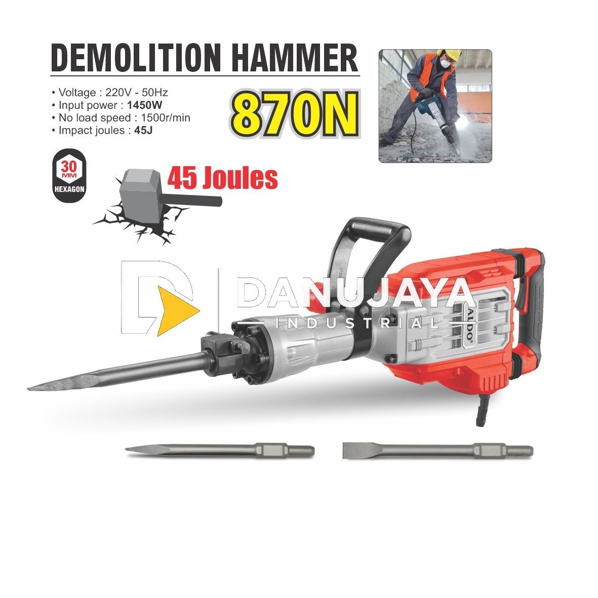MESIN DEMOLITION HAMMER 870N / BOBOK BETOK / JACK HAMMER ALDO