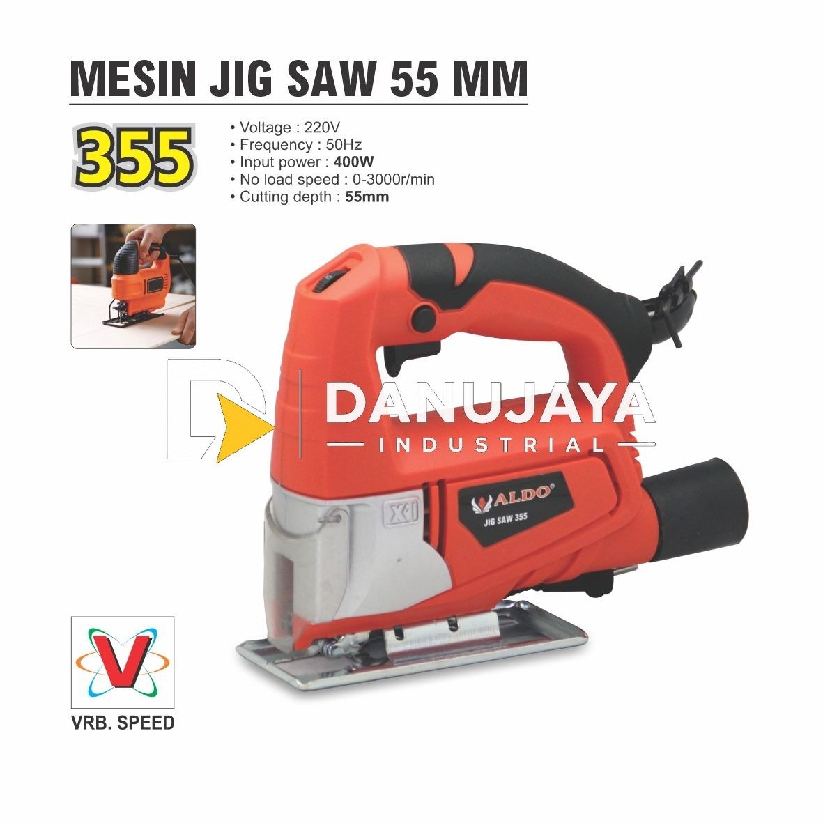 MESIN JIG SAW 55 MM 355 / MESIN TRIPLEK POTONG KAYU / MESIN GERGAJI JIG SAW KAYU MERK ALDO