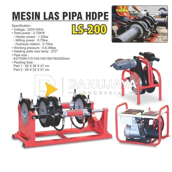 MESIN LAS PIPA HDPE LS 200 / PE WELDING MACHINE / MESIN LAS PIPA HYDRAULIC HDPE MERK ALDO