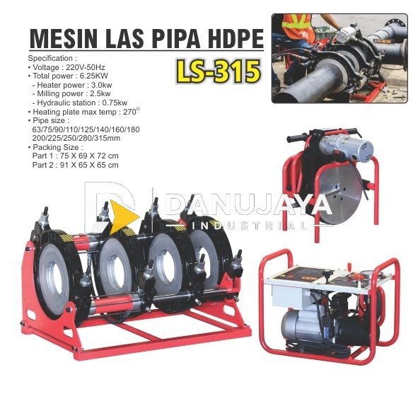 MESIN LAS PIPA HDPE LS 315 / PE WELDING MACHINE / MESIN LAS PIPA HYDRAULIC HDPE MERK ALDO