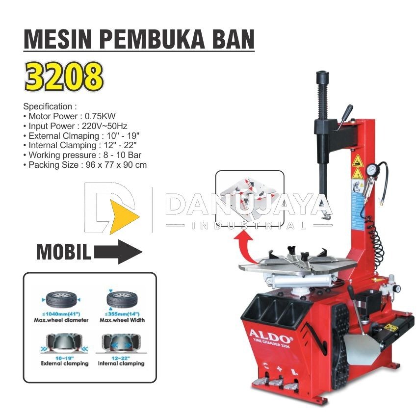 MESIN PEMBUKA BAN MOBIL 3208 / TIRE CHANGER MACHINE / MESIN BUKA PASANG BAN MOBIL / ALAT BUKA PASANG BAN MERK ALDO