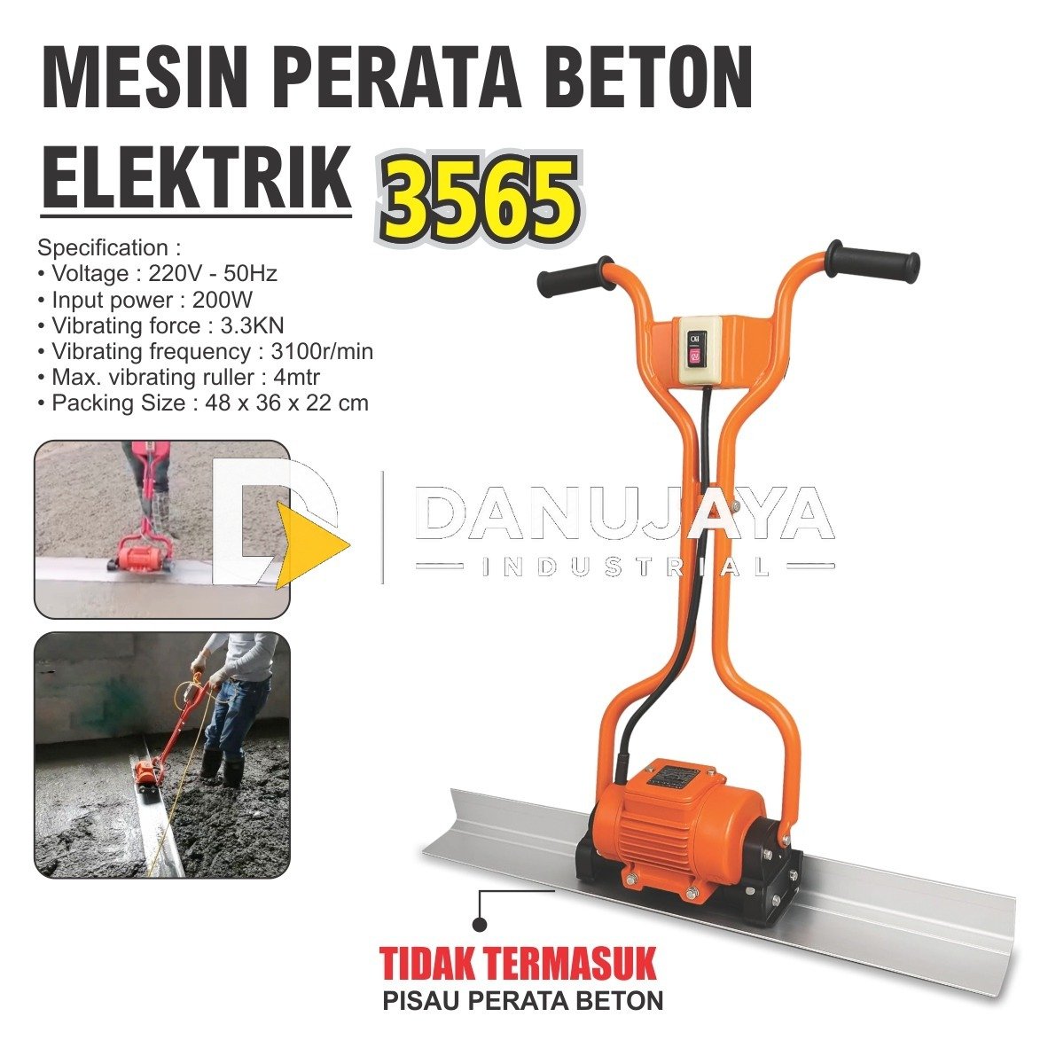 MESIN PERATA BETON ELEKTRIK 3565 / PERATA COR JALAN SEMEN / CONCRETE SCREED ELECTRIC MERK ALDO