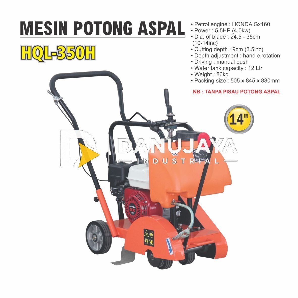 MESIN POTONG ASPAL HQL350H / CONCRETE CUTTER / FLOOR SAW ALDO