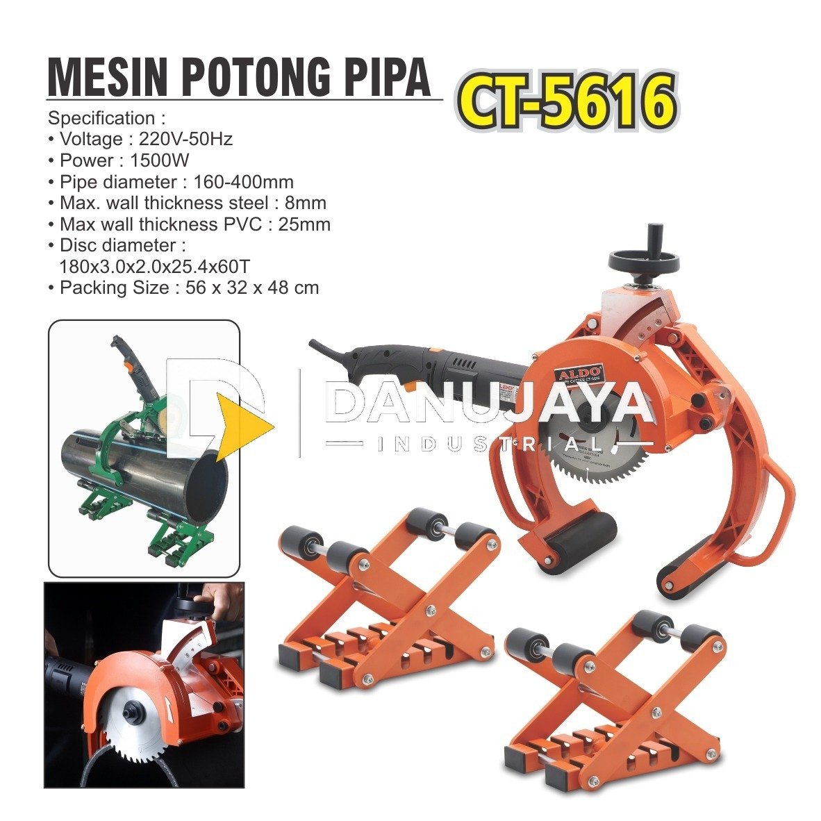 MESIN POTONG PIPA CT-5616 / PIPE CUTTER MACHINE / ALAT POTONG PIPA / MESIN PEMOTONG PIPA MERK ALDO