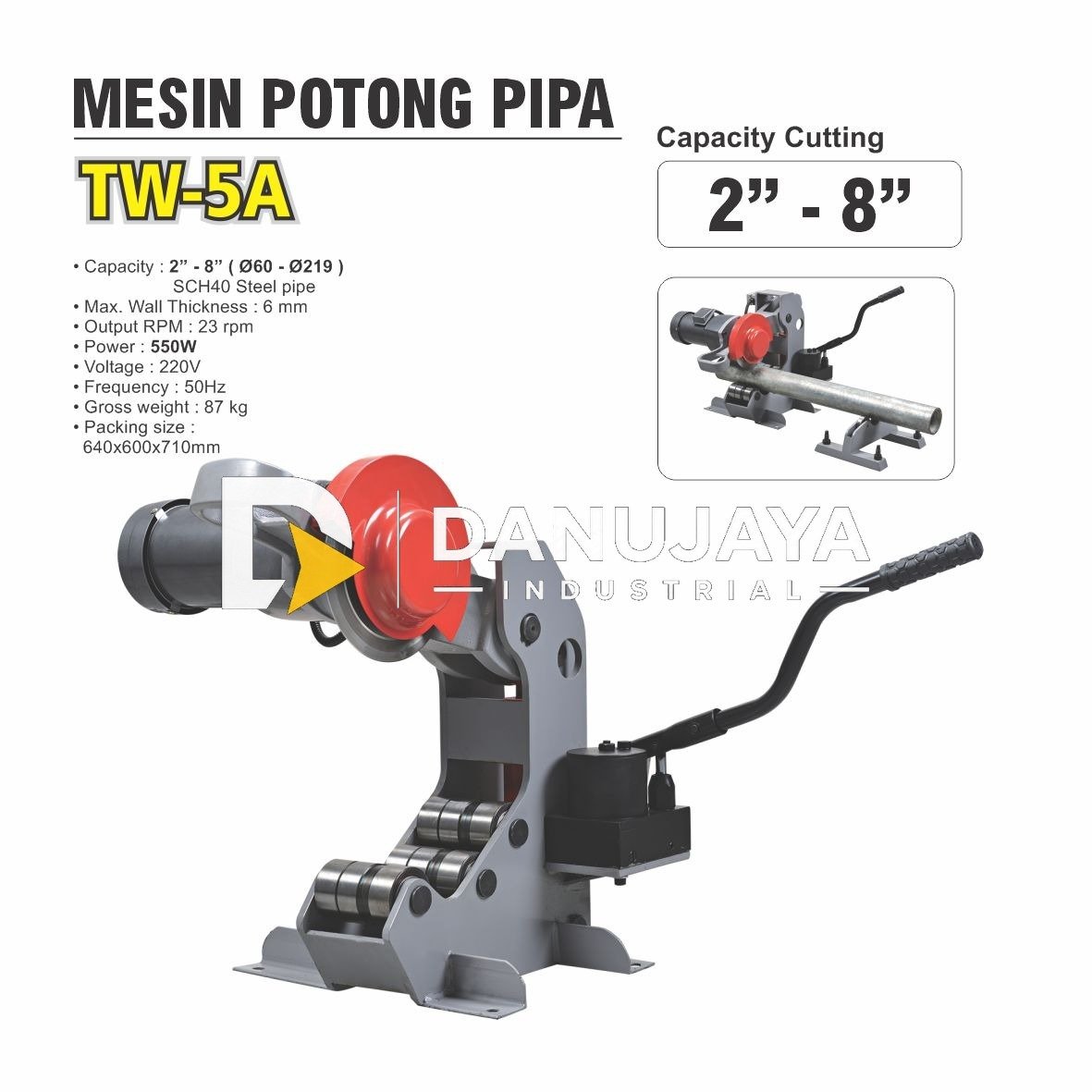 MESIN POTONG PIPA TW -5A / PEMOTONG PIPA / CUTTING PIPE MERK ALDO