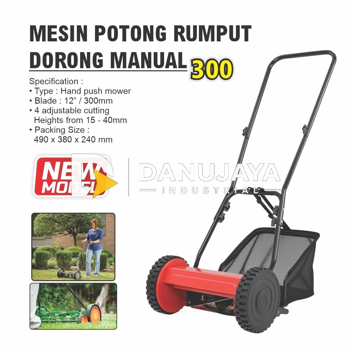 MESIN POTONG RUMPUT DORONG MANUAL 300 / HAND PUSH MOVER / POTONG RUMPUT DORONG MANUAL / ALAT POTONG RUMPUT DORONG MERK ALDO