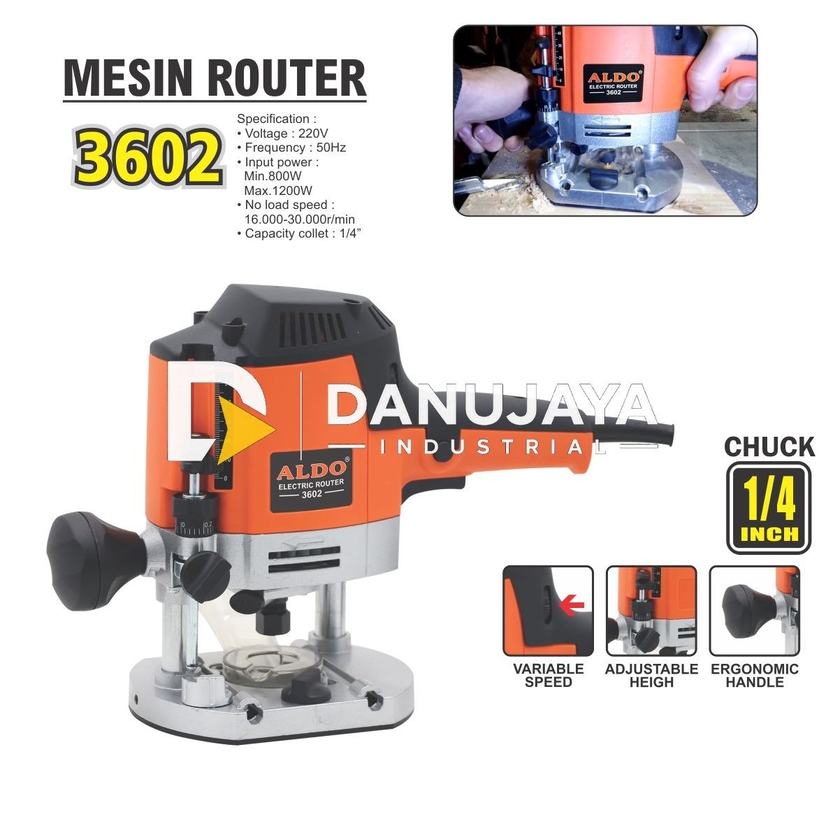 MESIN ROUTER 3601 / MESIN PROFIL / ELECTRIC ROUTER MERK ALDO