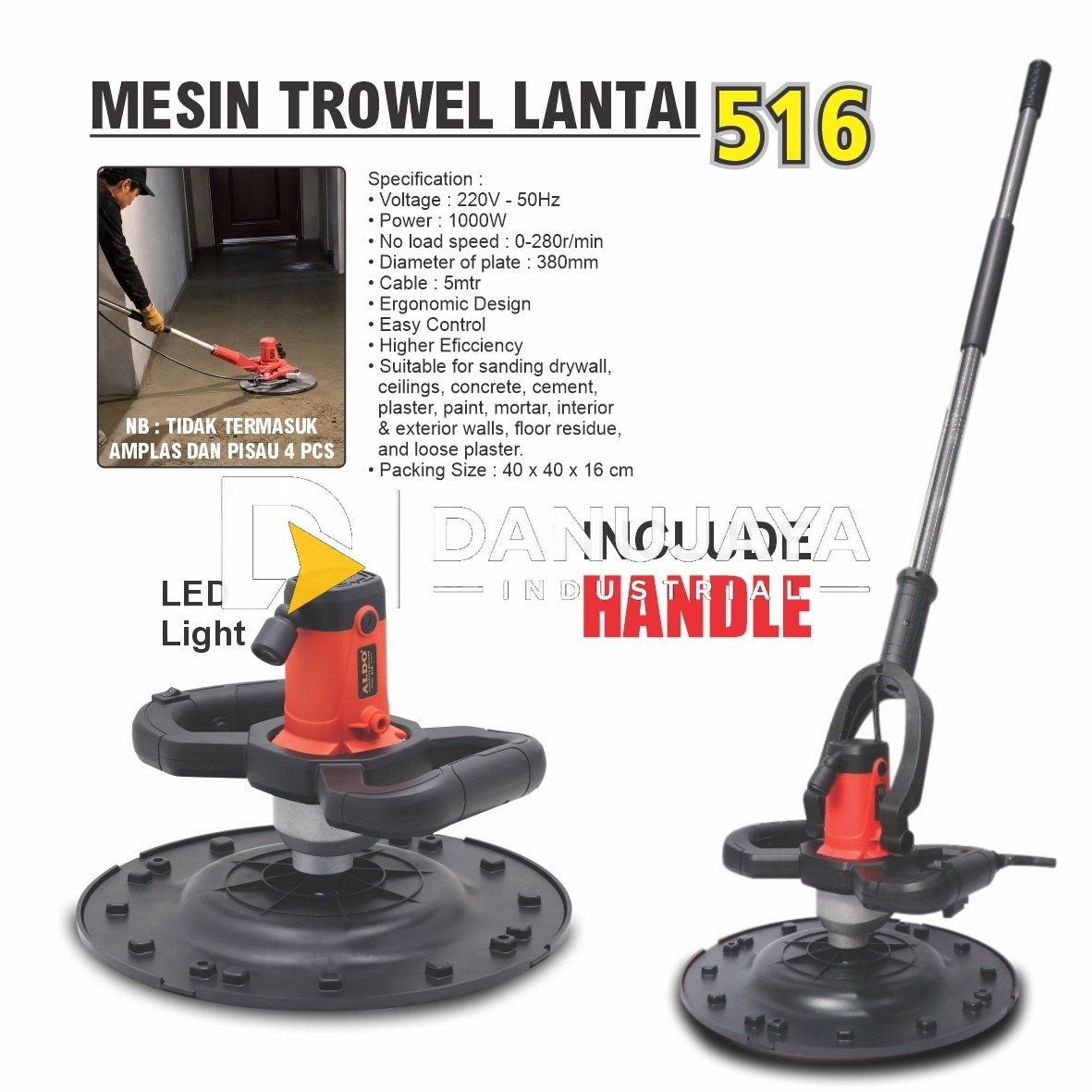 MESIN TROWEL LANTAI 516 / CONCRETE MACHINE / MESIN PERATA DAN PENGHALUS BETON MERK ALDO