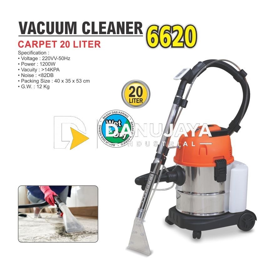 MESIN VACUUM CLEANER CARPET 20 LITER 6620 / VAKUM CLENER / MESIN VAKUM SEDOT DEBU / WET & DRY VACUUM CLEANER MERK ALDO
