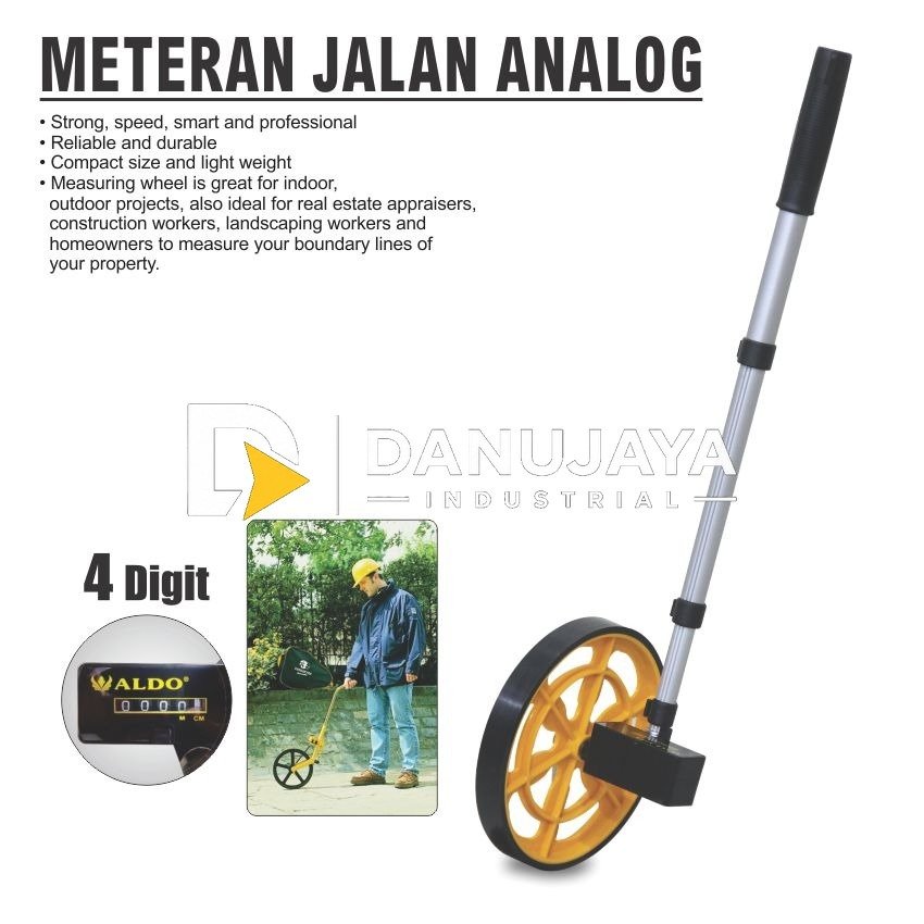 METERAN JALAN ANALOG MJL-08 / METERAN DORONG / MEASURING WHEEL / ALAT PENGUKUR JALAN MERK ALDO