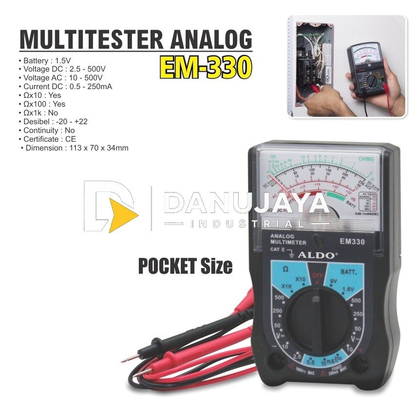 MULTITESTER ANALOG POCKET SIZE / MULTIMETER / AVOMETER EM-330 ALDO