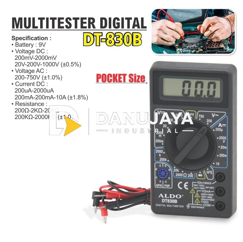 MULTITESTER DIGITAL / MULTIMETER / AVOMETER DT-830B ALDO