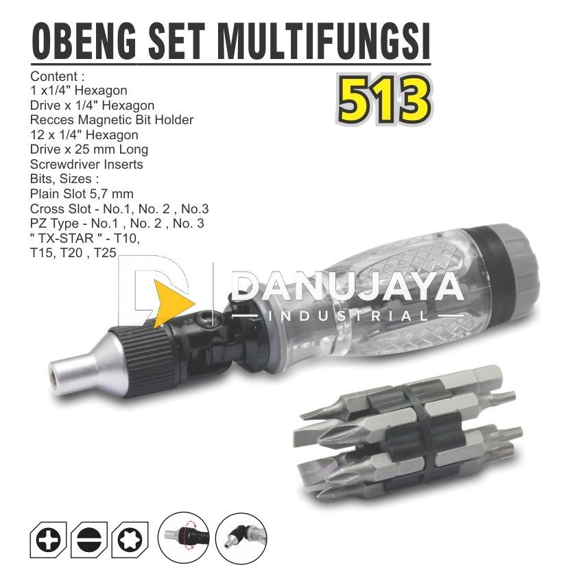 OBENG SET MULTIFUNGSI 13 PCS / 13 IN 1 SCREWDRVER BIT SET / OBENG MAGNET SET 13 PCS MERK ALDO
