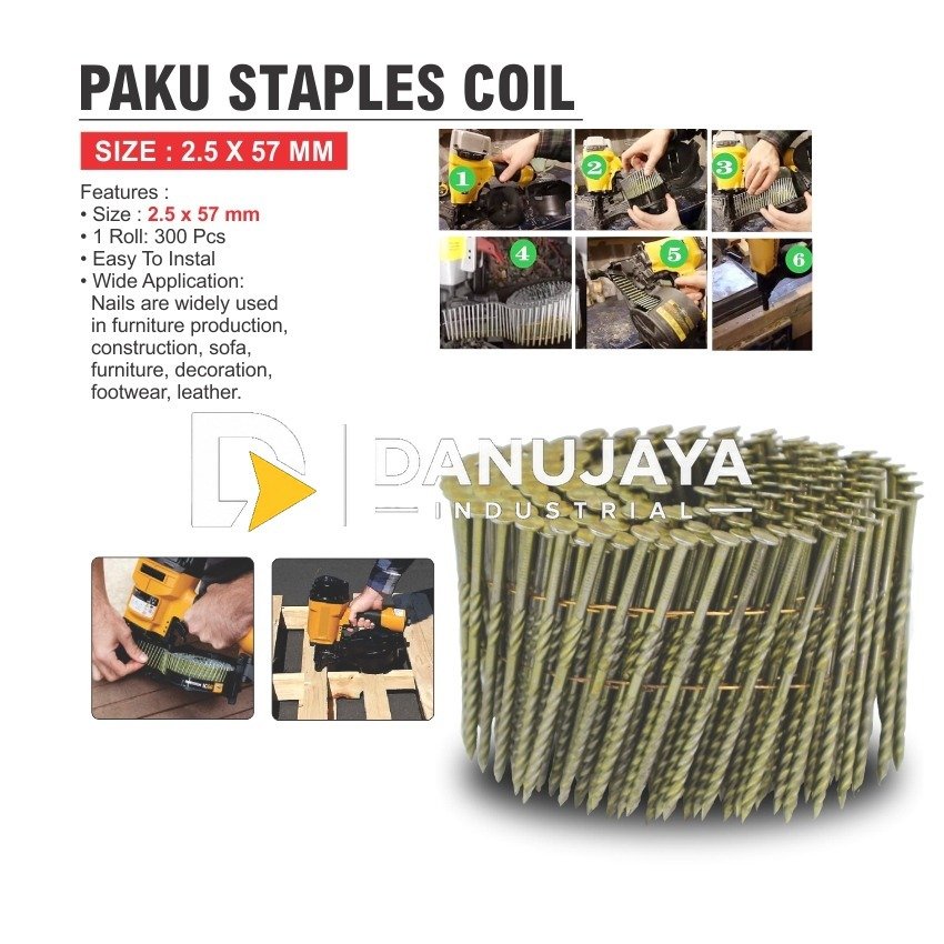 PAKU STAPLES COIL / NAIL FOR COIL NAILER / ISI PAKU TEMBAK STAPLES NAILER / REFILL PAKU COIL NAILER MERK ALDO