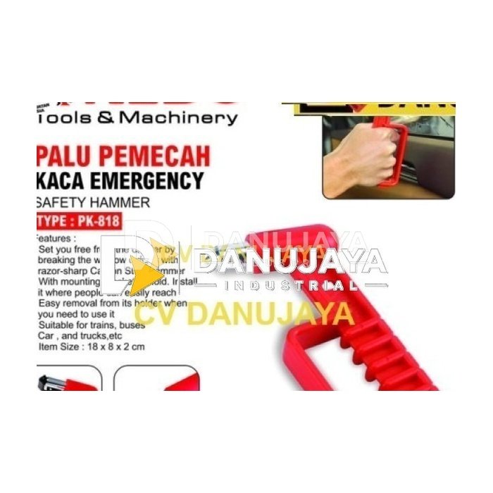 PALU PEMECAH KACA EMERGENCY PK-818 / CAR EMERGENCY SAFETY HAMMER / PALU DARURAT PEMECAH KACA MERK ALDO