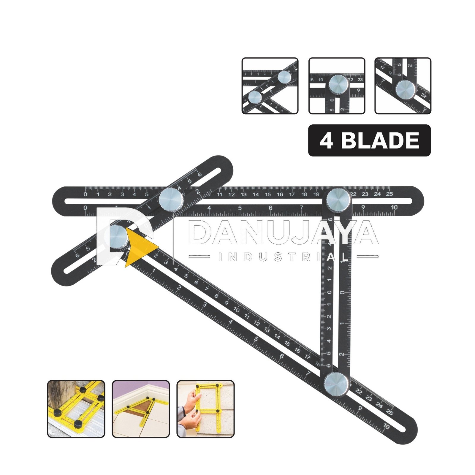 PENGGARIS MULTIFUNGSI 4 BLADE / SIKU TUKANG 4 SUDUT MERK ALDO
