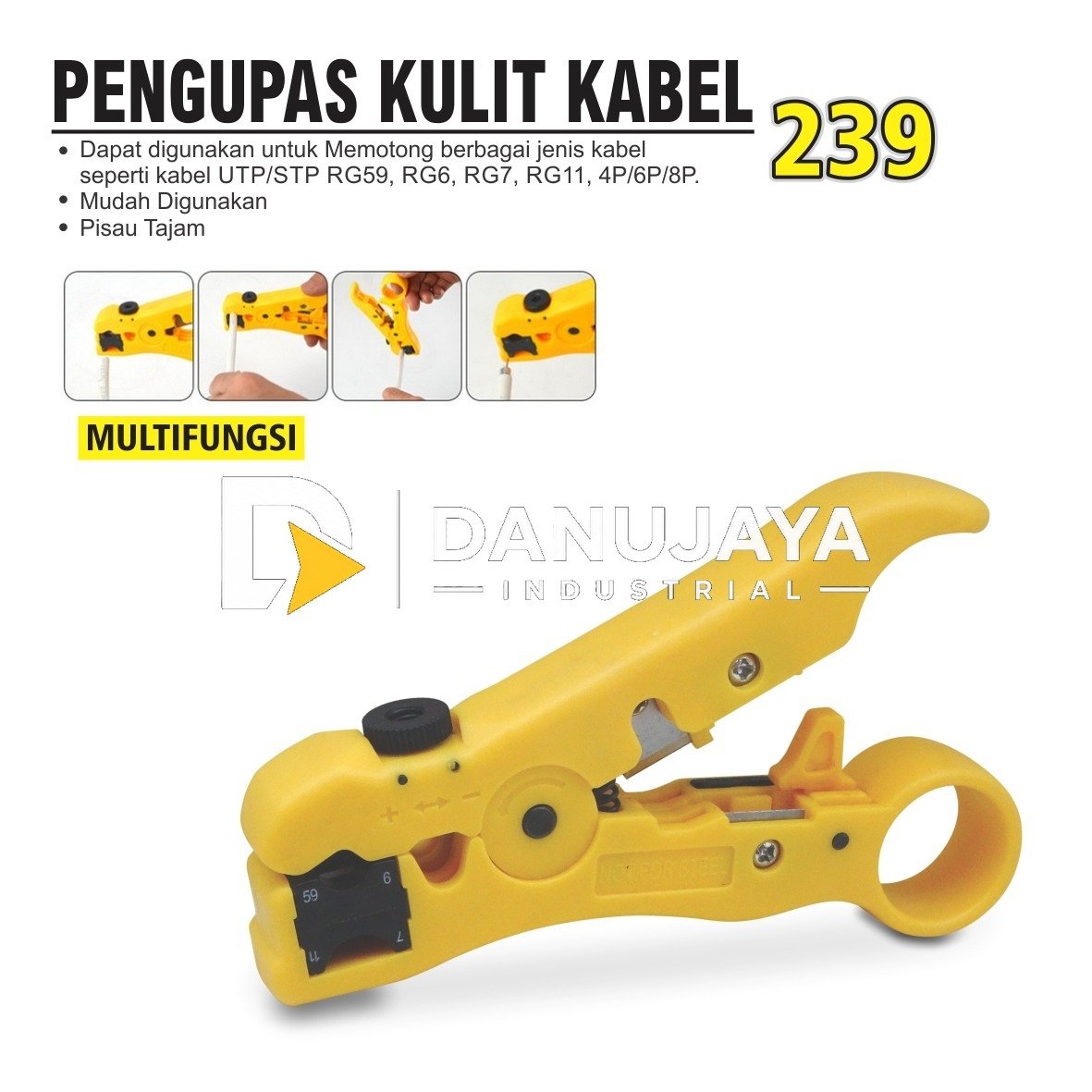 PISAU KUPAS KABEL 239 / WIRE STRIPPER MULTIFUNCTION / PENGUPAS KULIT KABEL / ALAT KUPAS KABEL MERK ALDO