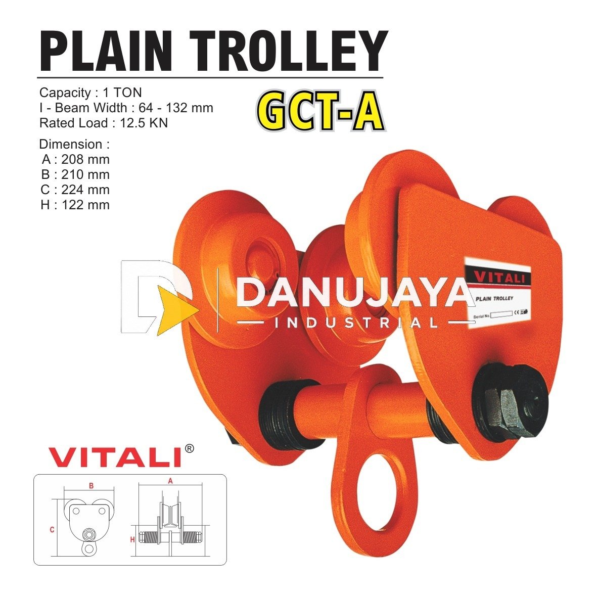 PLAIN TROLLEY / MANUAL TROLI 2 TON ALDO TYPE GCT - A