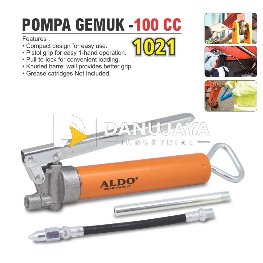 POMPA GEMUK 100 CC 1021 / POMPA GEMUK MANUAL / POMPA GEMUK TANGAN / HAND GREASE GUN / STEMPET TANGAN MANUAL / ALAT PELUMAS OLI MERK ALDO