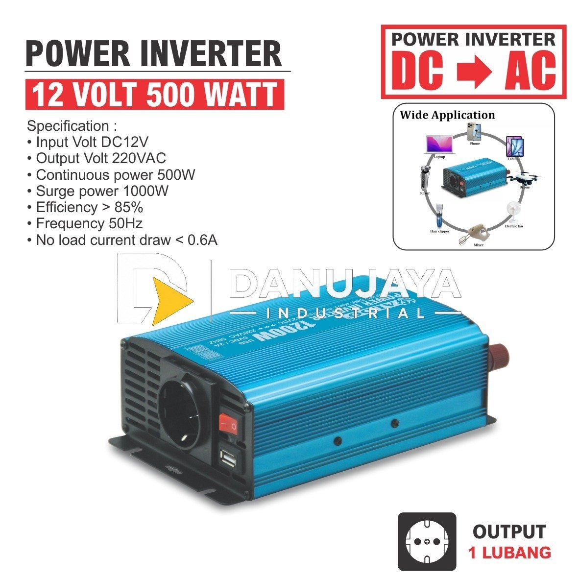 POWER INVERTER 12 DCV TO ACV / HIGH POWER INVERTER 12 VOLT / PENGUBAH AKI KE LISTRIK / ALAT PENGUBAH TEGANGAN DC KE AC MERK ALDO