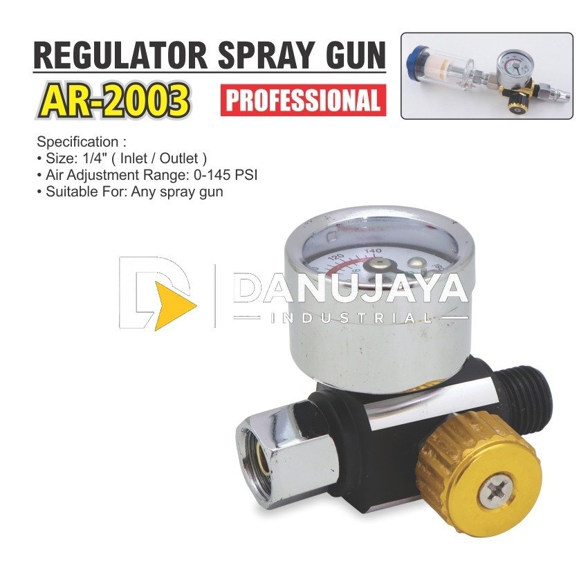 REGULATOR SPRAY GUN AR-2003 / REGULATOR SETELAN TEKANAN ANGIN / PRESSURE REGULATING VALVE MERK ALDO