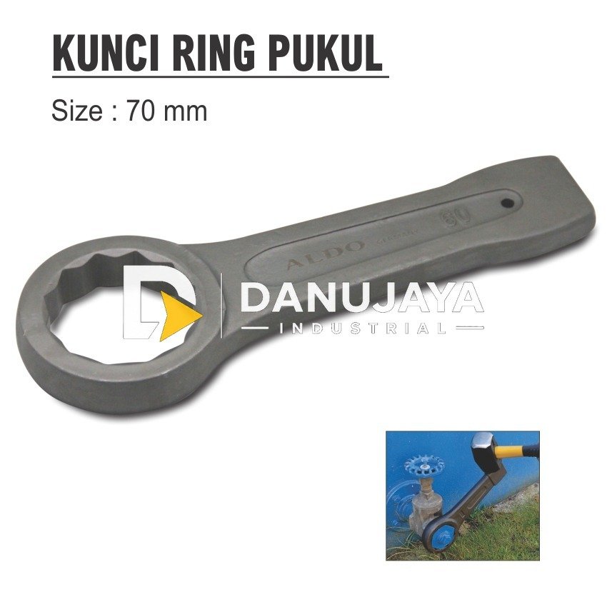 RING SLOGGING SPANNER / KUNCI RING PUKUL UKURAN 70 - 120 MM ALDO