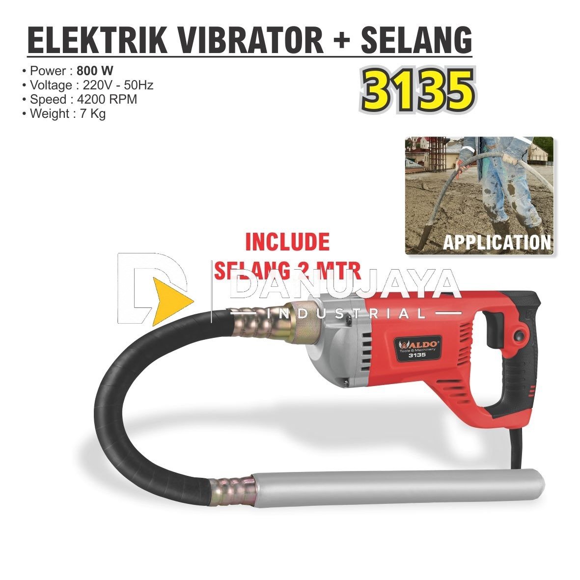 Selang Mesin Vibrator 6 Meter