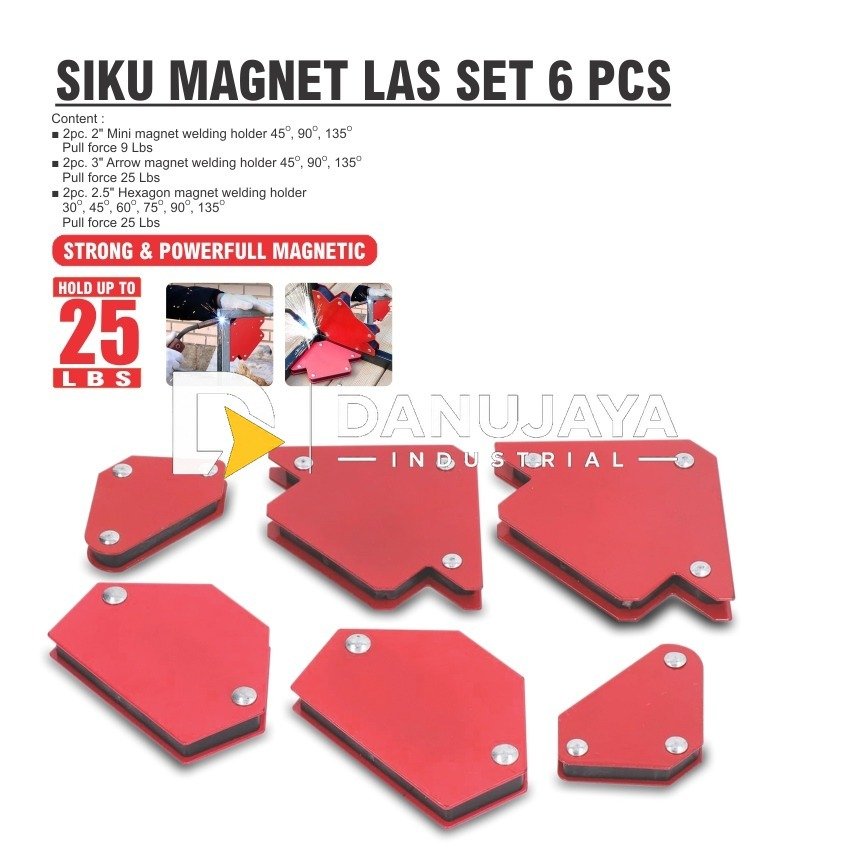 SIKU MAGNET LAS SET 6 PCS / WELDING MAGNET / SMART WELDING ARROW ALDO
