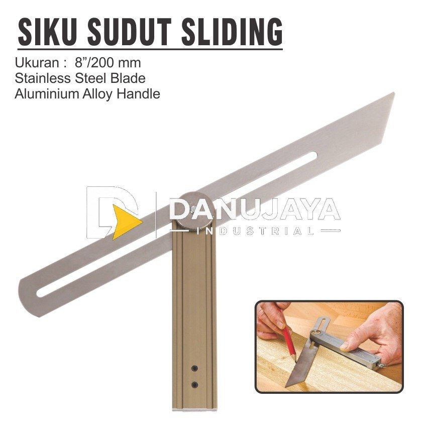 SIKU SUDUT SLIDING / ALAT UKUR SUDUT MIRING / SLIDING BEVEL / PENGGARIS SIKU SUDUT MERK ALDO