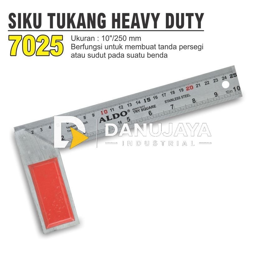 SIKU TUKANG HEAVY DUTY / HEAVY DUTY TRY SQUARE / PENGGARIS TUKANG MERK ALDO