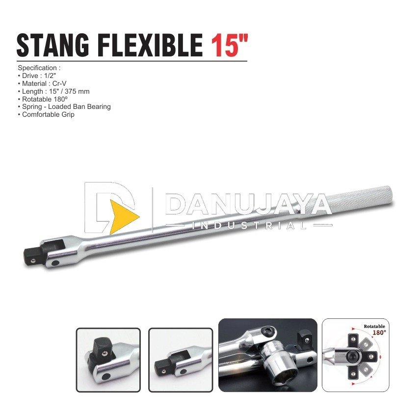 STANG GAGANG SOK / SOCK / STANG FLEXIBLE 15" DRIVE : 1/2" MERK ALDO