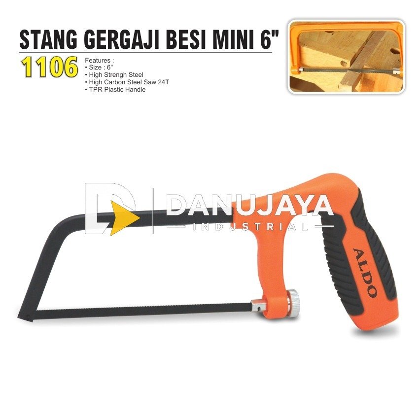 STANG GERGAJI BESI MINI 1106 / JUNIOR HACKSAW / GERGAJI GAGANG KARET