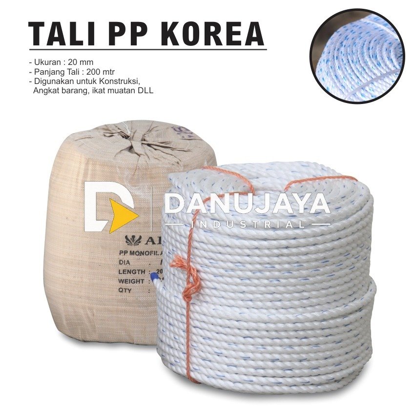 Tali PP Serbaguna Merk Aldo 8 mm x 20 Mtr