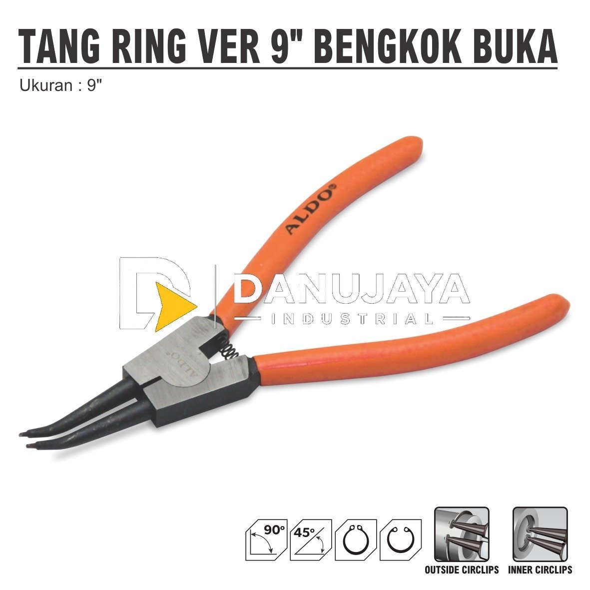 TANG RING VER / TANG SNAP RING LURUS BUKA UKURAN 9" ALDO