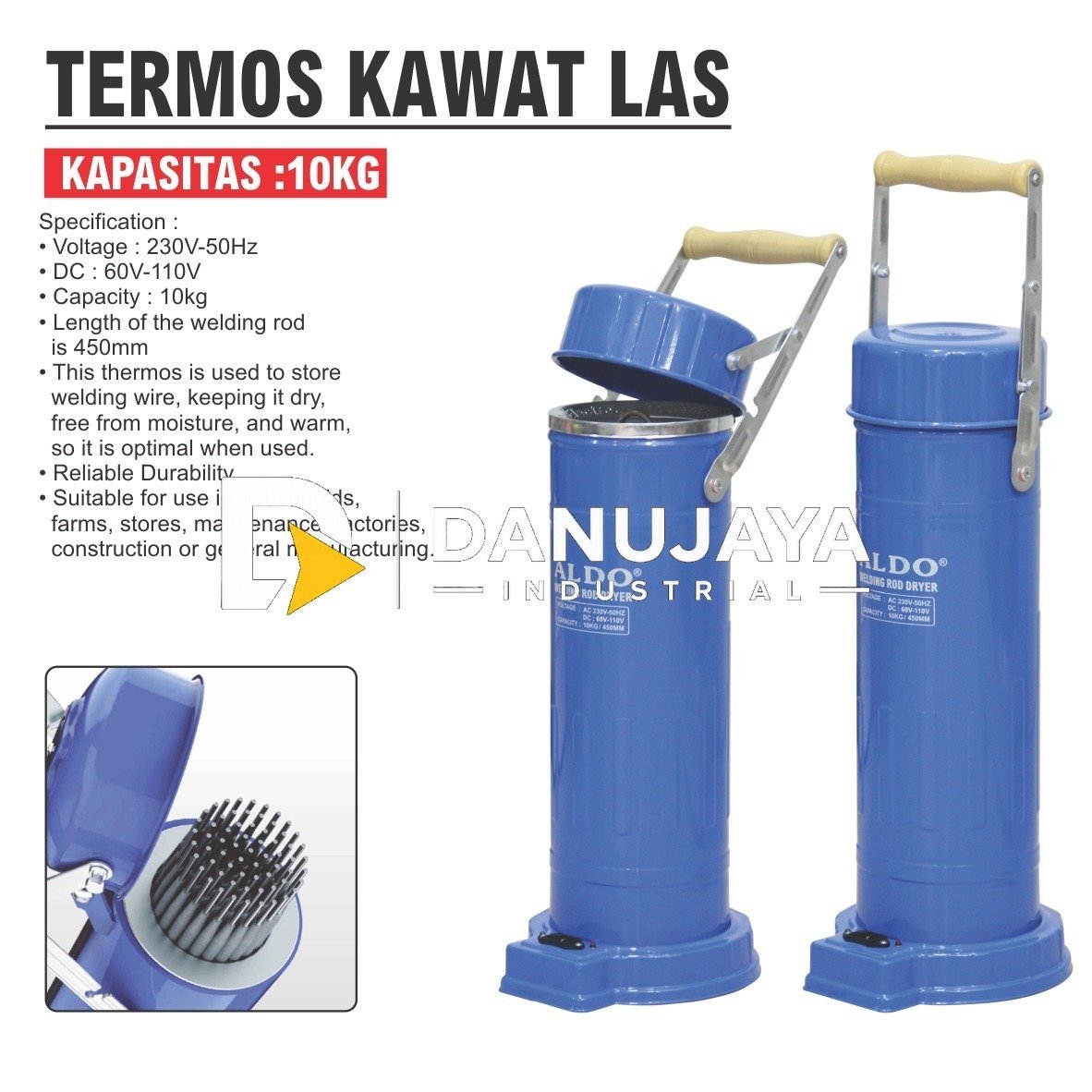 TERMOS KAWAT LAS KAPASITAS 10 KG / WELDING ROD DRYER MERK ALDO