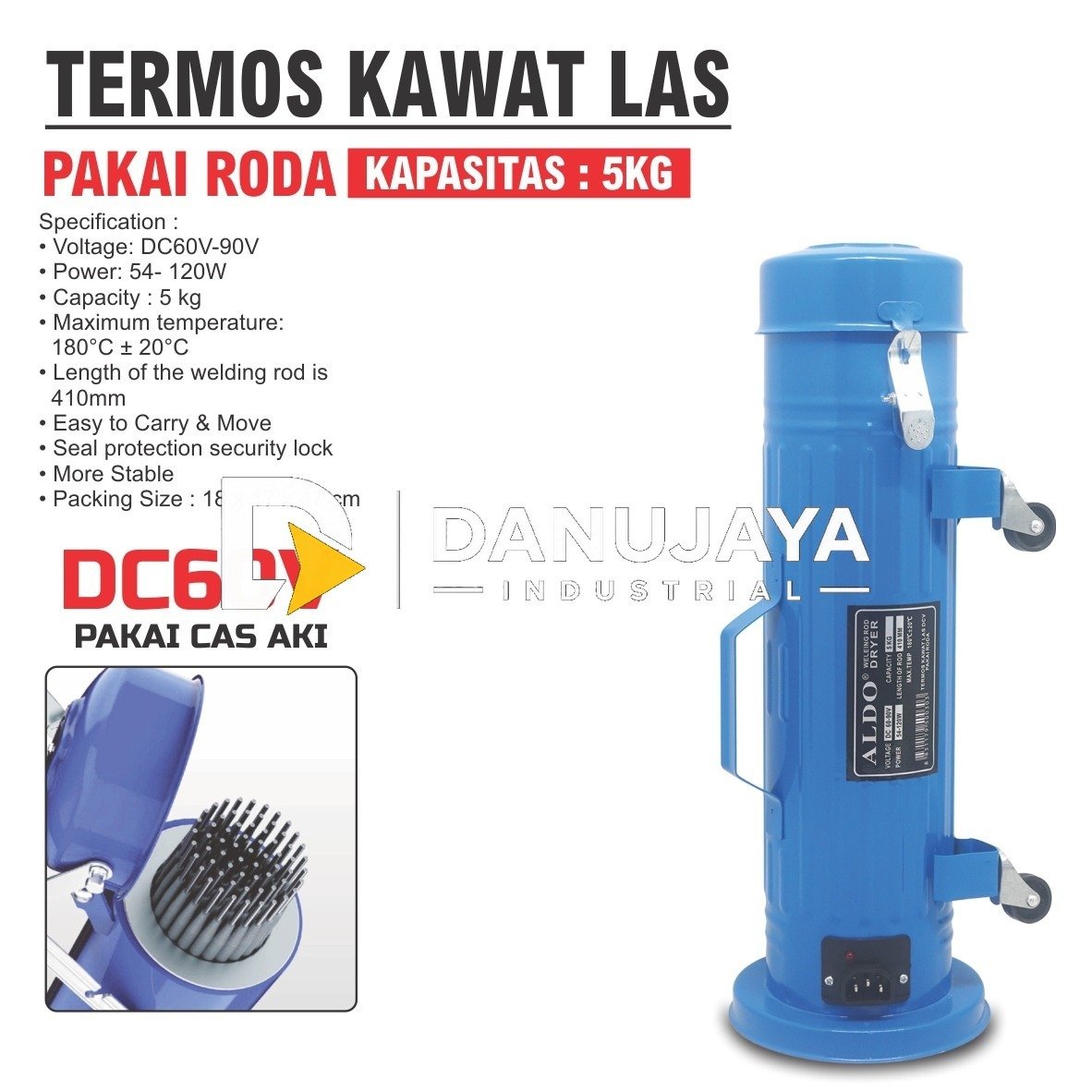 TERMOS KAWAT LAS KAPASITAS 5 KG / WELDING ROD DRYER MERK ALDO