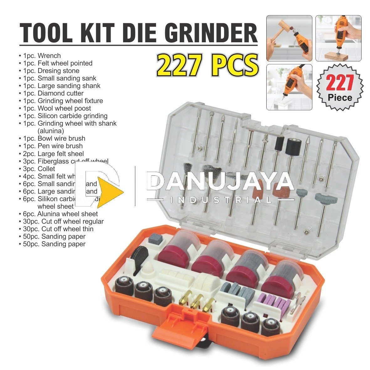 TOOL KIT DIE GRINDER / MATA GURINDA TUNER 227 PCS MERK ALDO