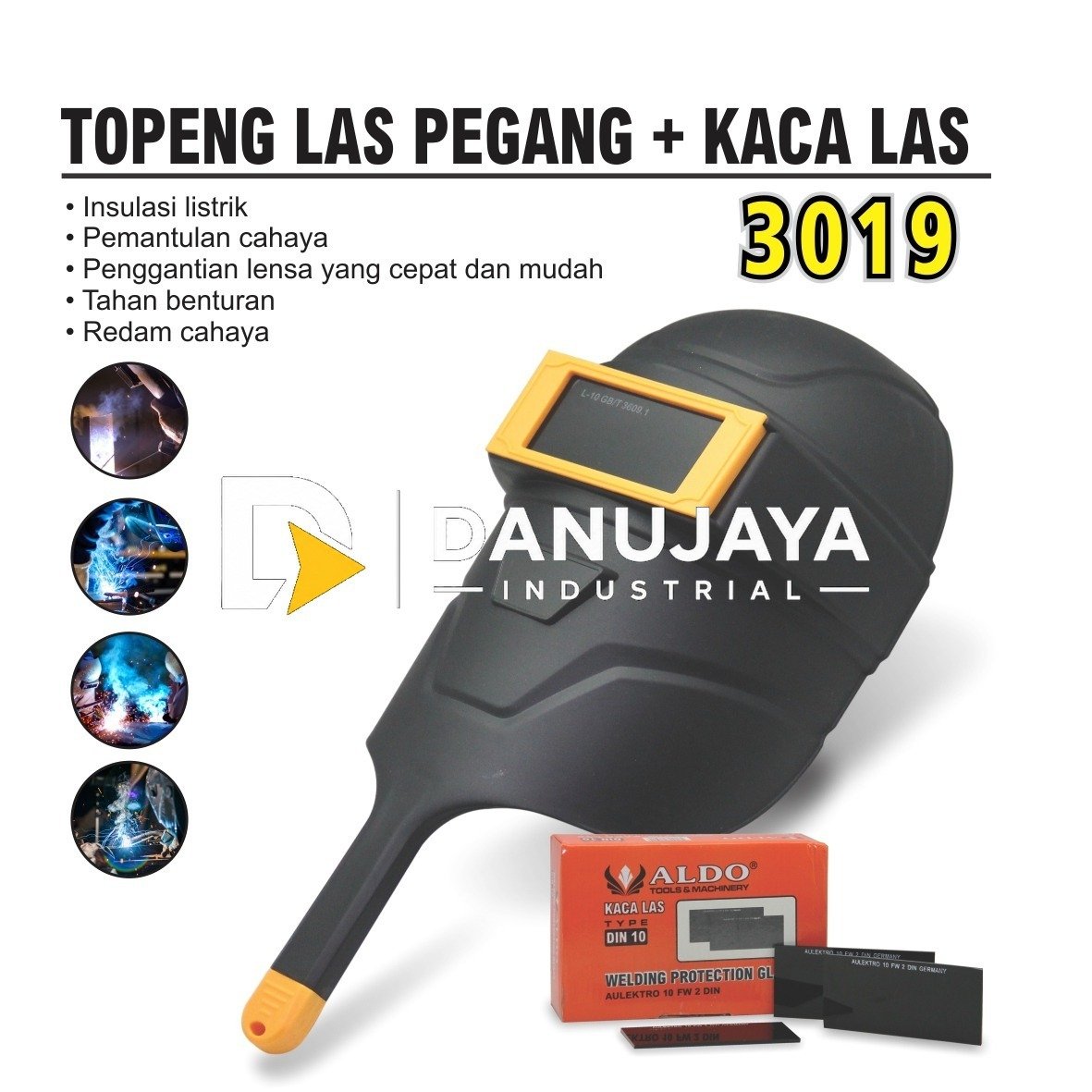 TOPENG LAS PEGANG + KACA 3019 / WELDING PROTECTOR MERK ALDO
