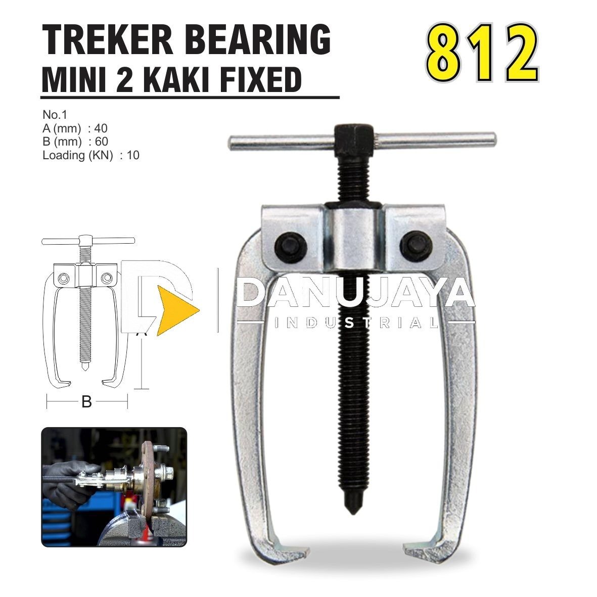 TREKER BEARING 2 KAKI MINI FIXED 812 / ALAT PEMBUKA BEARING MERK ALDO