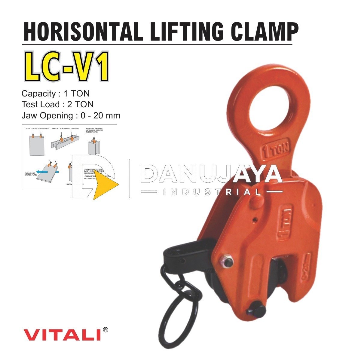 VERTICAL LIFTING / CATOK ANGKAT PLAT LC-V1 VERTIKAL 2 TON ALDO