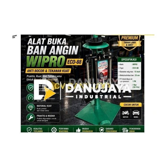 Alat Buka Ban Angin Wipro ECO-88 Mesin Tyre Changer Manual Motor Mobil Bengkel Tekanan Udara