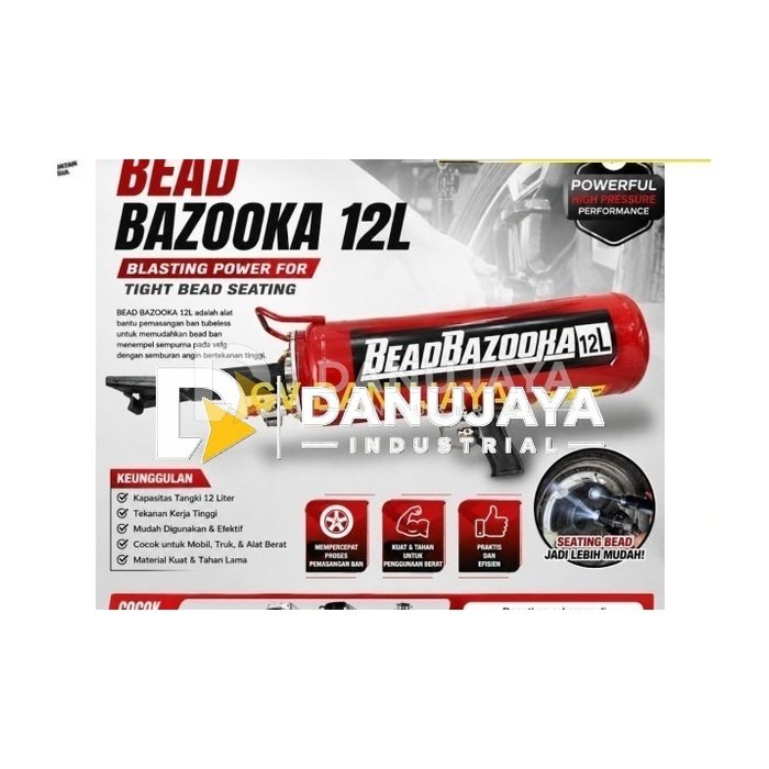 Bead Bazooka 12L Alat Penopang Velg Ban Tubeless High Pressure untuk Motor, Mobil Truck Bus